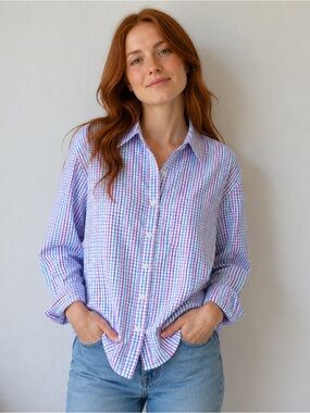 L.L.Bean☀️ Plaid Shirt Women’s Soft Casual Preppy Button Down Sz M